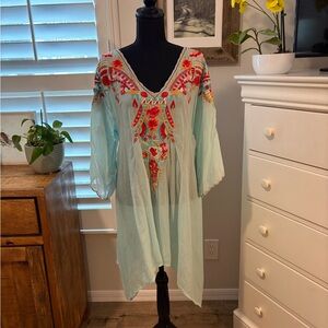 Johnny Was Cleopatra Asymmetrical Tunic Top, L